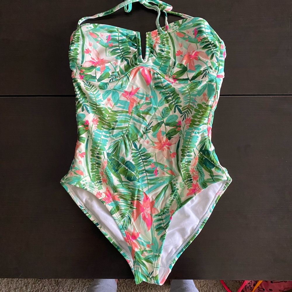 Old Navy Tropical Backless One Piece Swimsuit